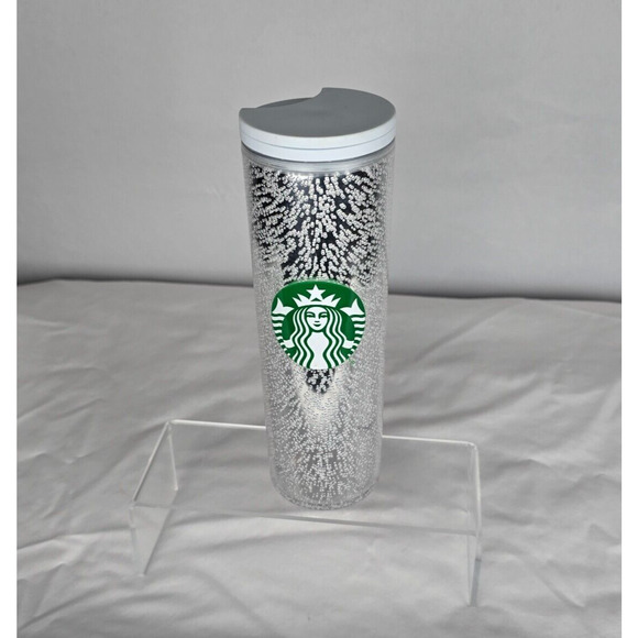 Starbucks Tumbler Platinum Bubbles White 2020 Acrylic 16oz New - Picture 7 of 7